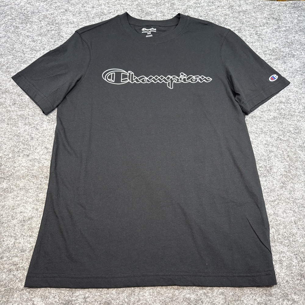 Champion t-shirts men's medium black gray short sleeve casual logo school LOT - Picture 3 of 15